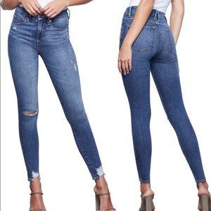 Good American | Good Waist Chewed Hem Skinny Jean